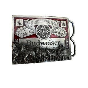 Budweiser Clydesdale Horses Markatron Vintage Belt Buckle USA Made T-169